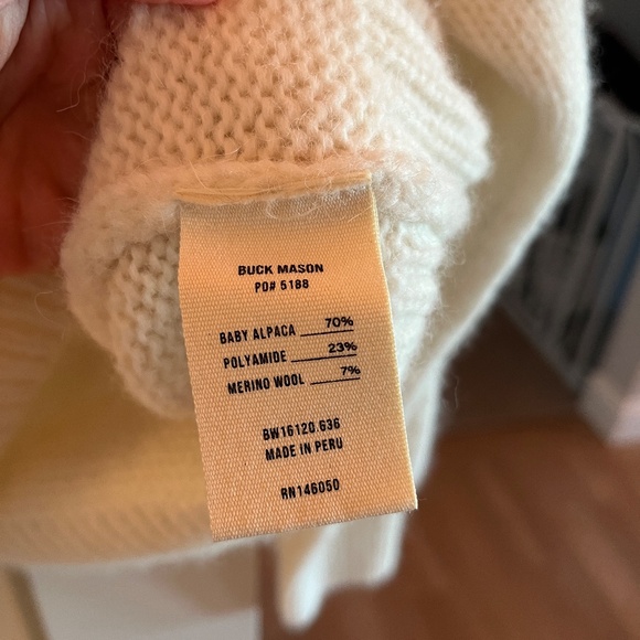 Buck Mason Highland Alpaca Blend Boxy V Neck Sweater XS - Picture 3 of 4